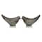 Set of 2 Brown Ceramic Coastal Bird Sculpture, 16.75", 18.25"
